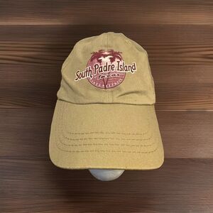 South Padre Island Texas Khaki Baseball Hat Cap Adjustable Souvenir Vacation